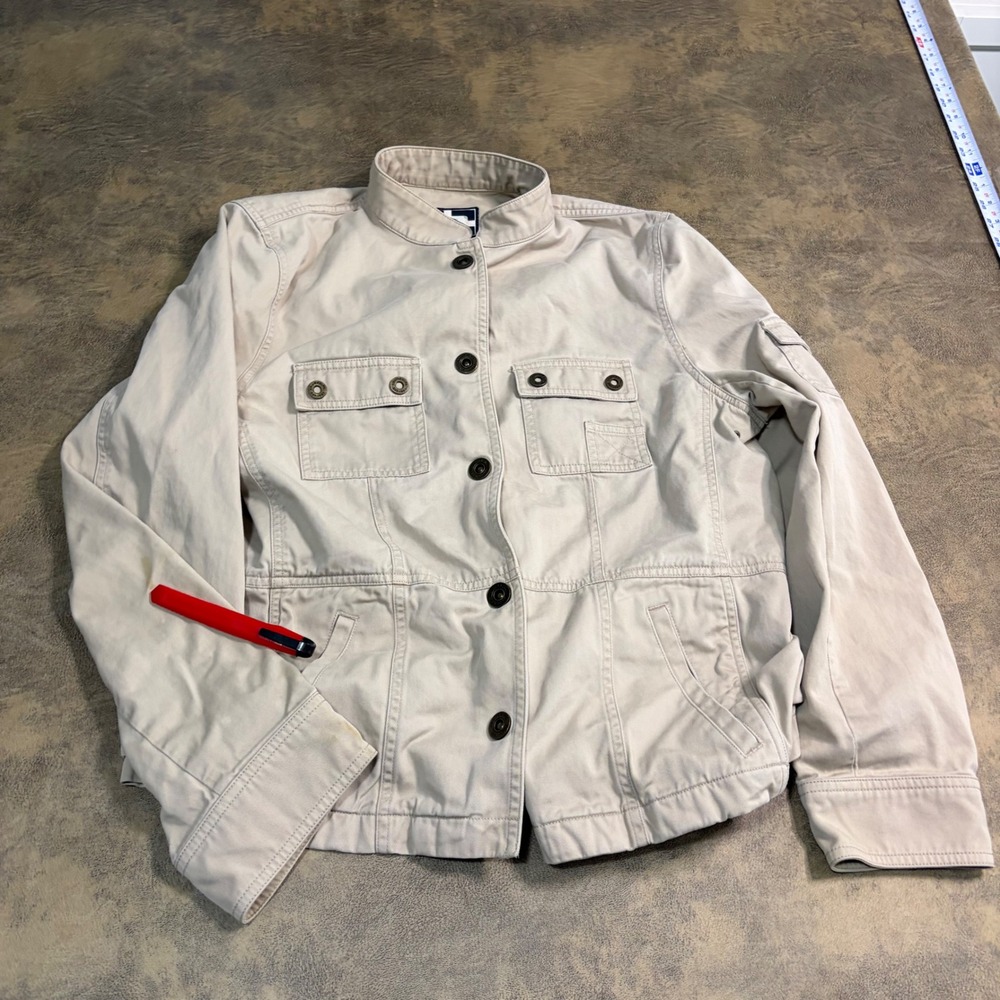 Lauren Ralph Lauren Utility Jacket Womens L Tan Naval Supply Military 4542